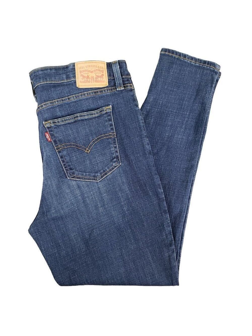 Levi’s Women’s 721 High Rise Skinny Jeans Size 33 Dark Wash Stretch Denim - Picture 3 of 9